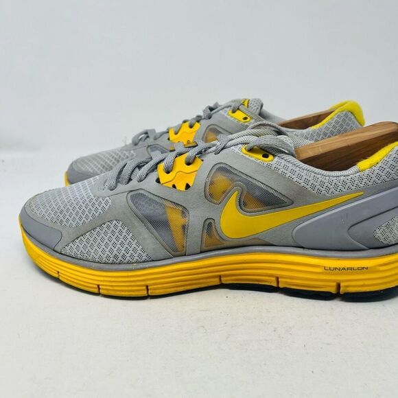 Nike Sneaker Livestrong Lunarlon Running Yellow Gray Mesh Womens Size 7.5 - Picture 4 of 10